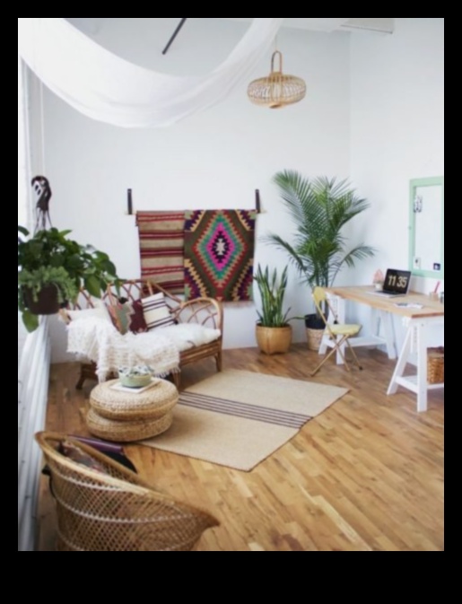 Care sunt câteva idei de decor de birou boeme cu accesorii colorate pentru birou Boho?